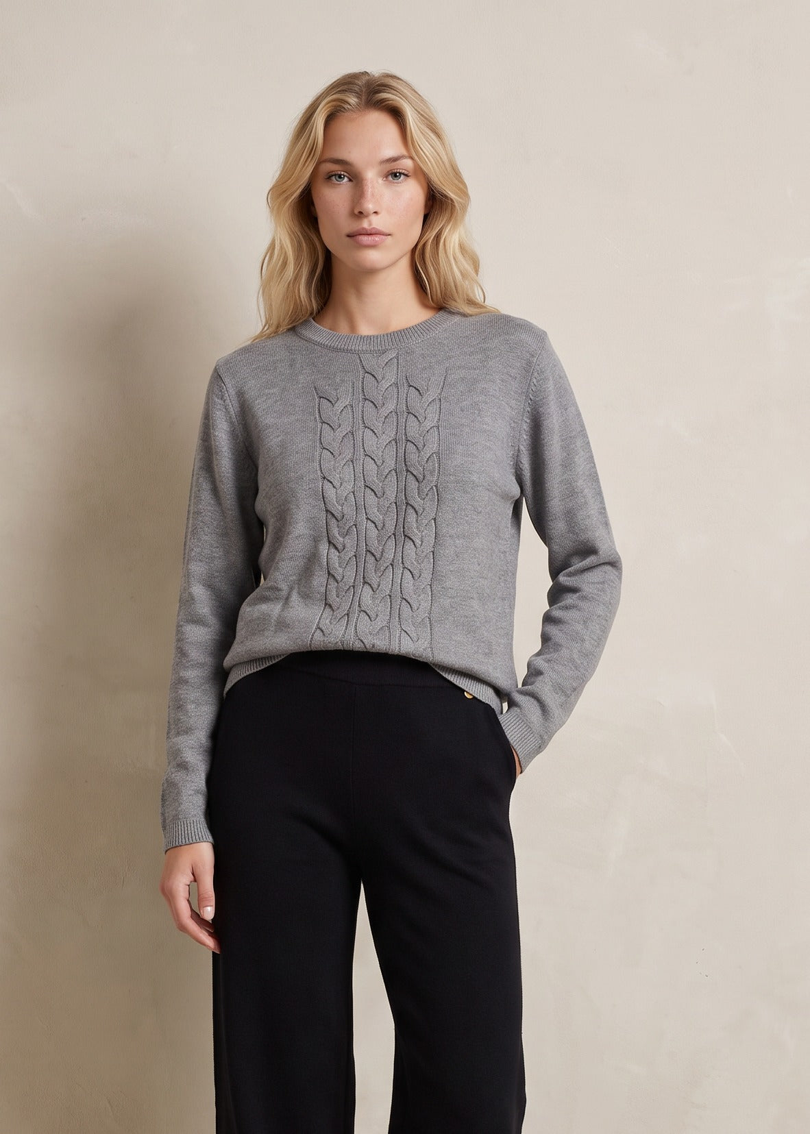 Maglione intrecci Grigio