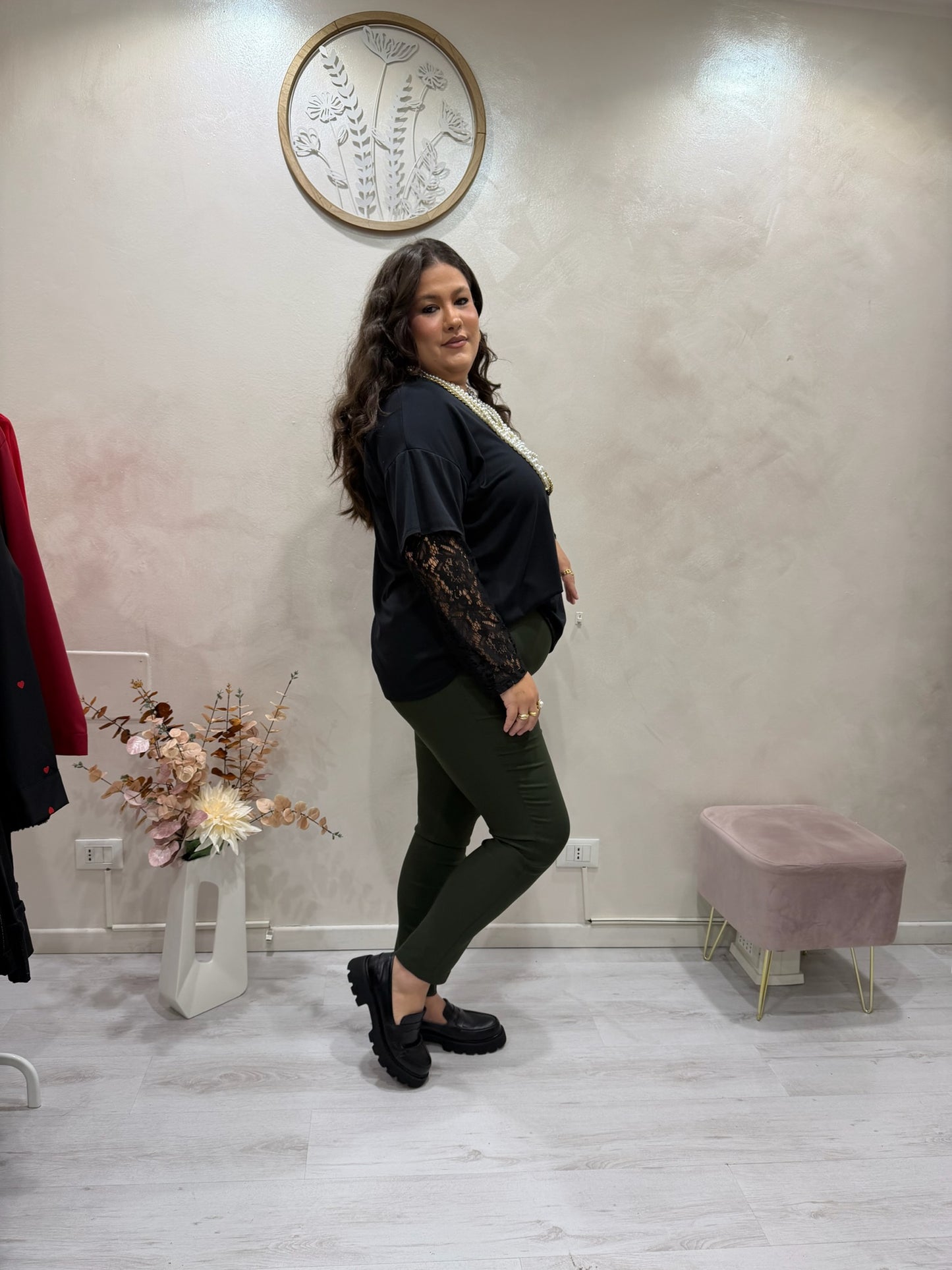 Maglia over maniche in pizzo