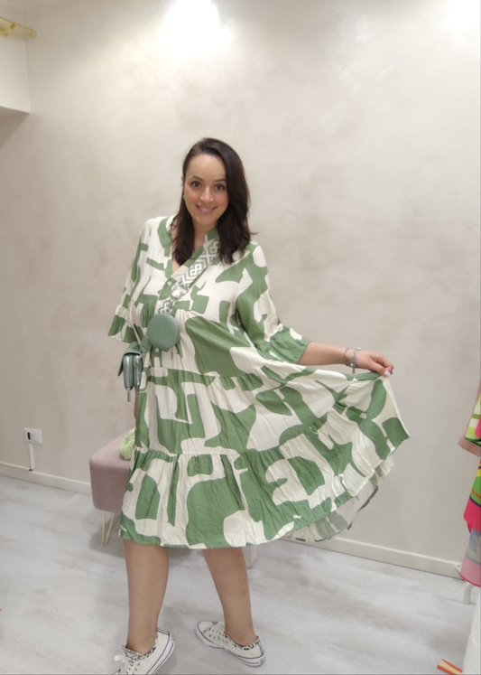 Vestito corto fantasia