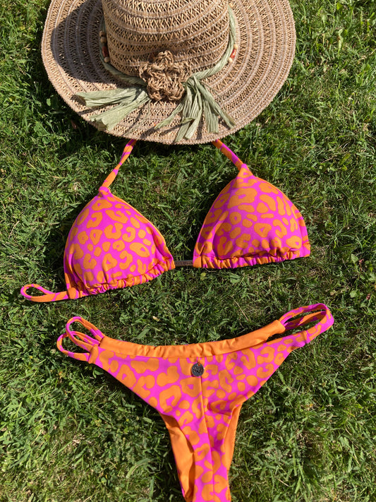 Costume maculato rosa/arancio