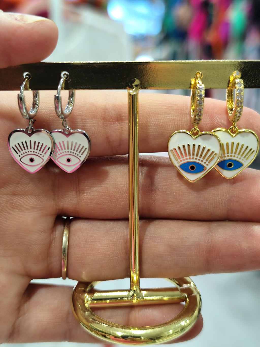 Orecchini occhio/cuore
