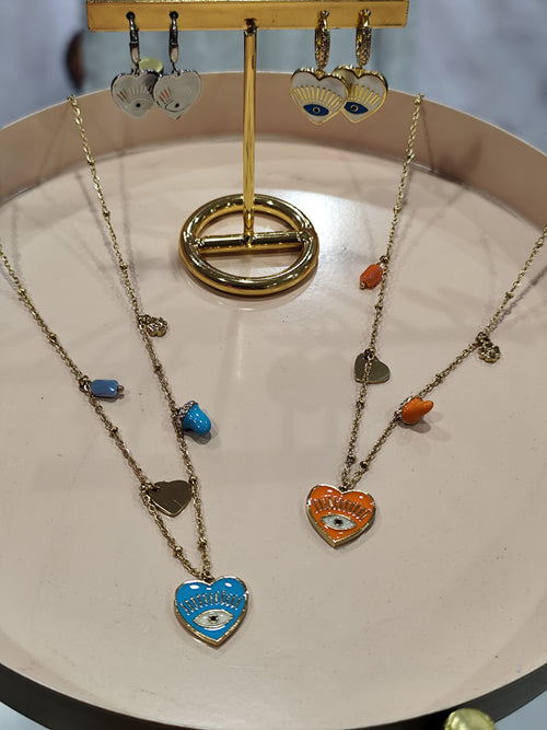 Collana occhio/cuore
