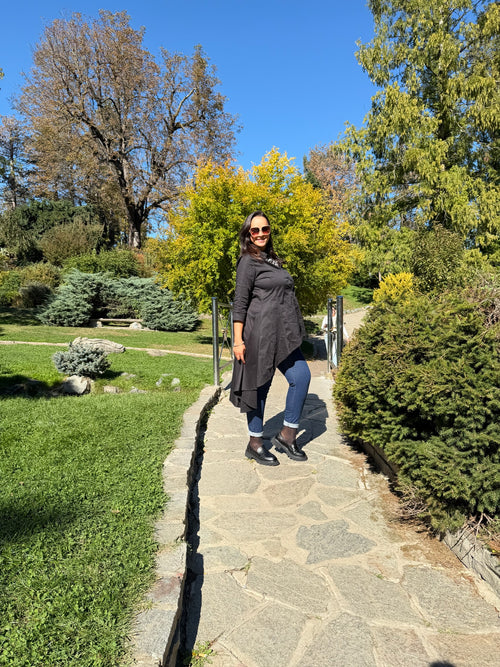 Camicia lunga asimmetrica