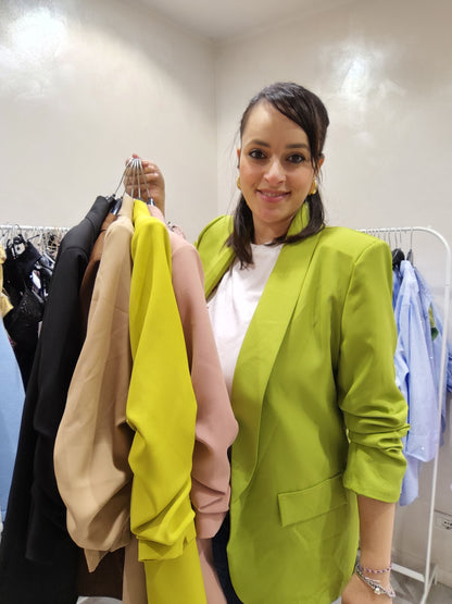 Blazer maniche arricciate