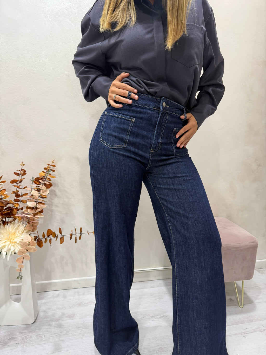 Jeans con tasche davanti