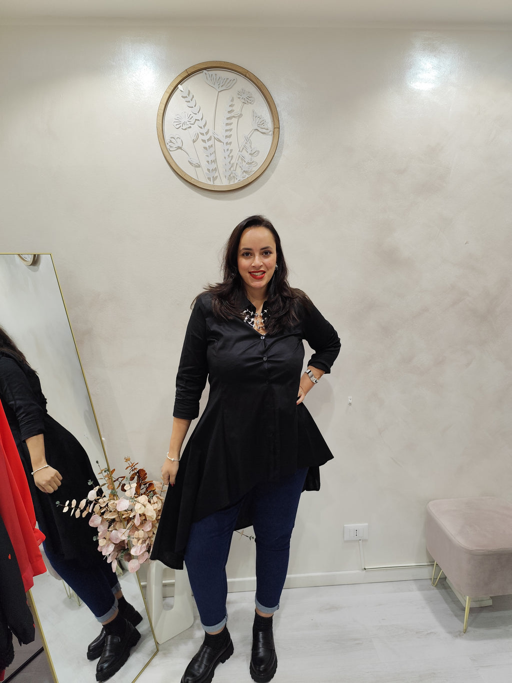 Camicia lunga asimmetrica