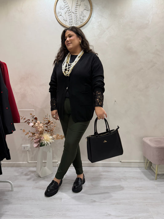 Cardigan Basic Nero - Sophia Curvy