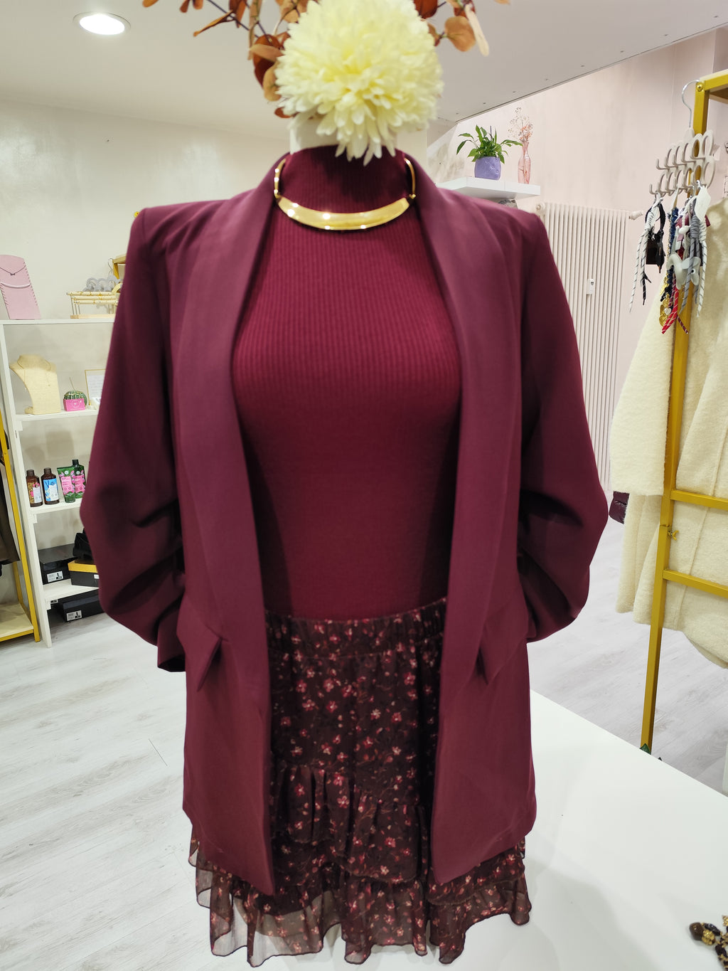 Blazer maniche arricciate