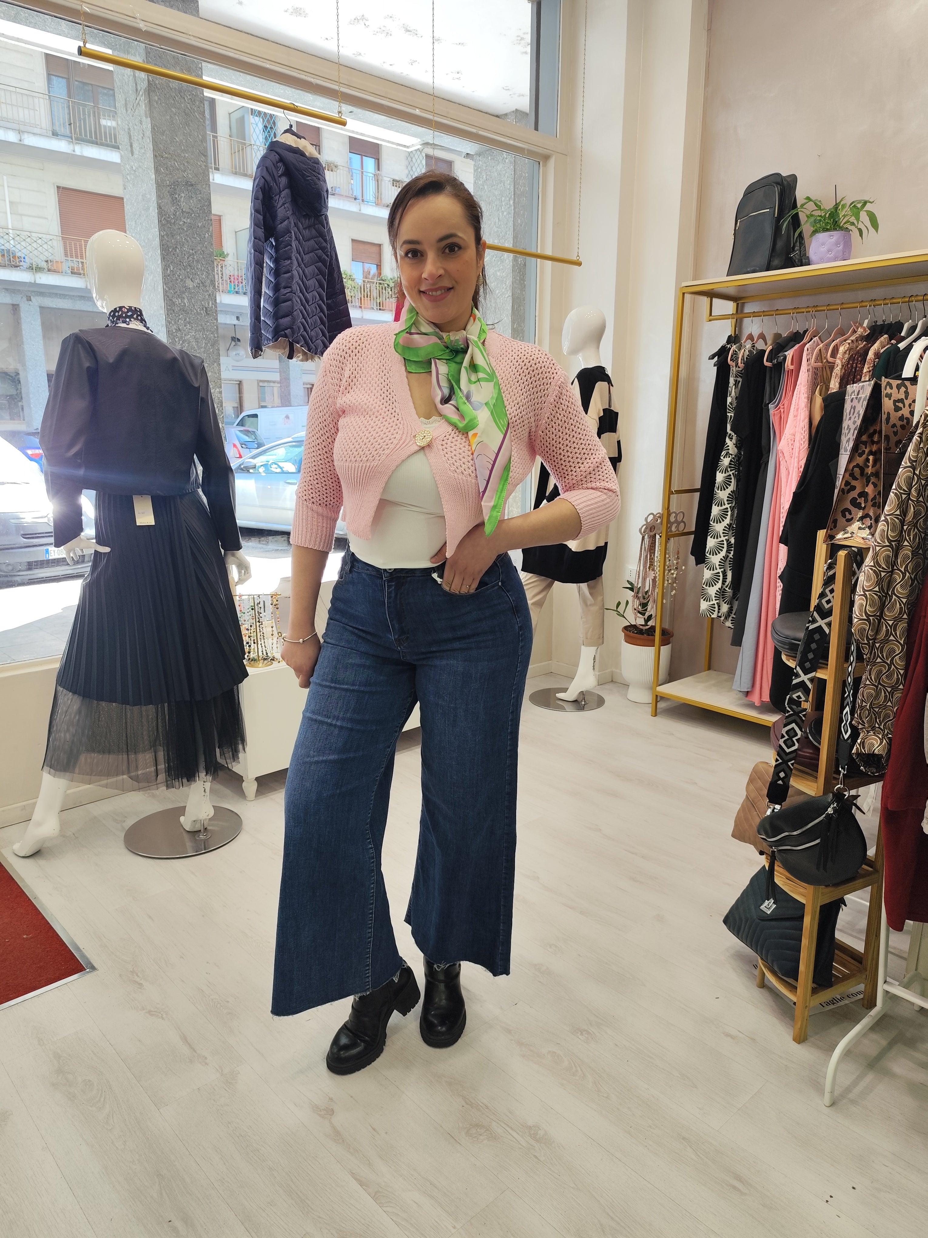 Jeans palazzo scuro