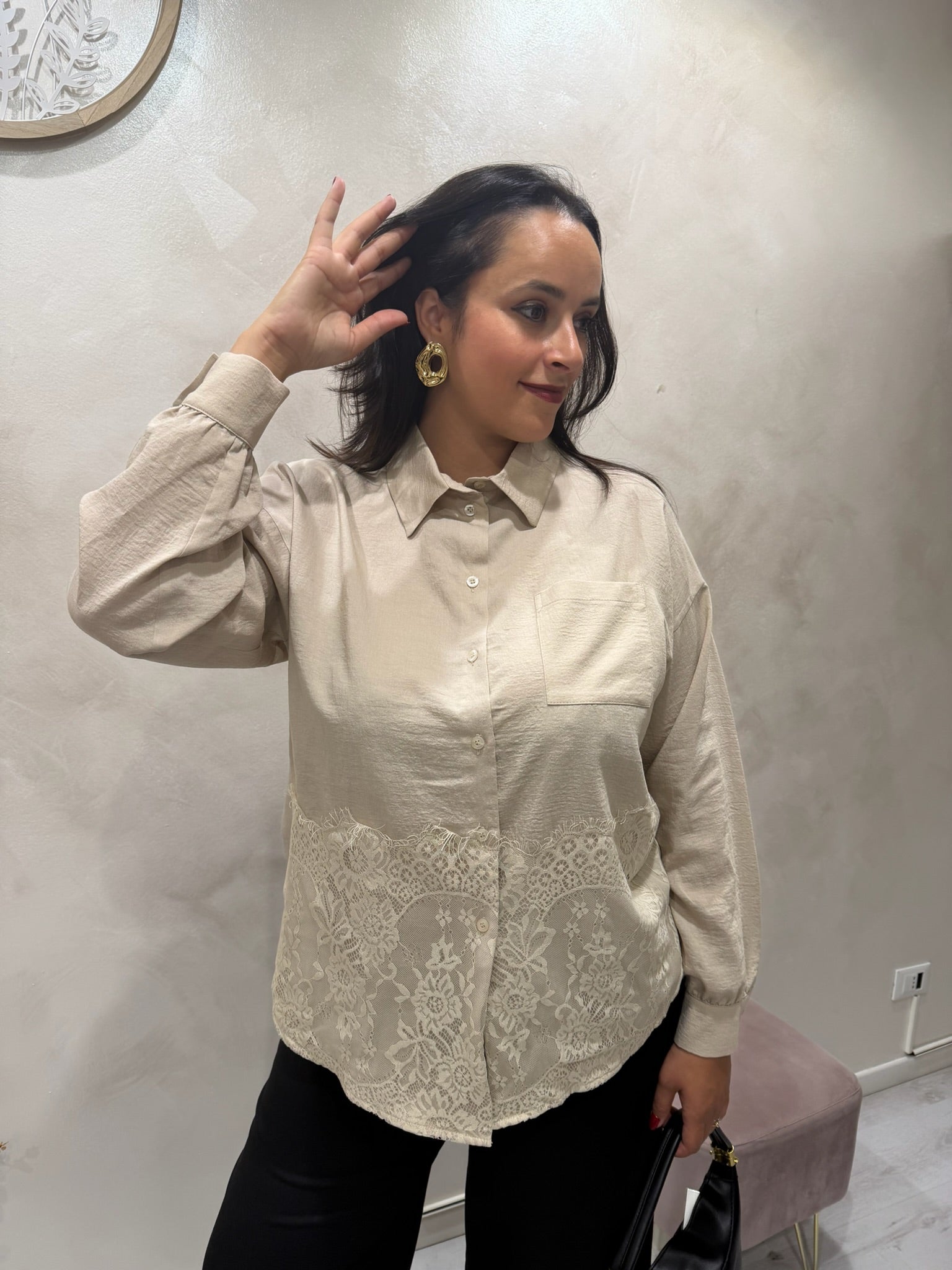 Camicia con fondo in pizzo - MADE IN 1982