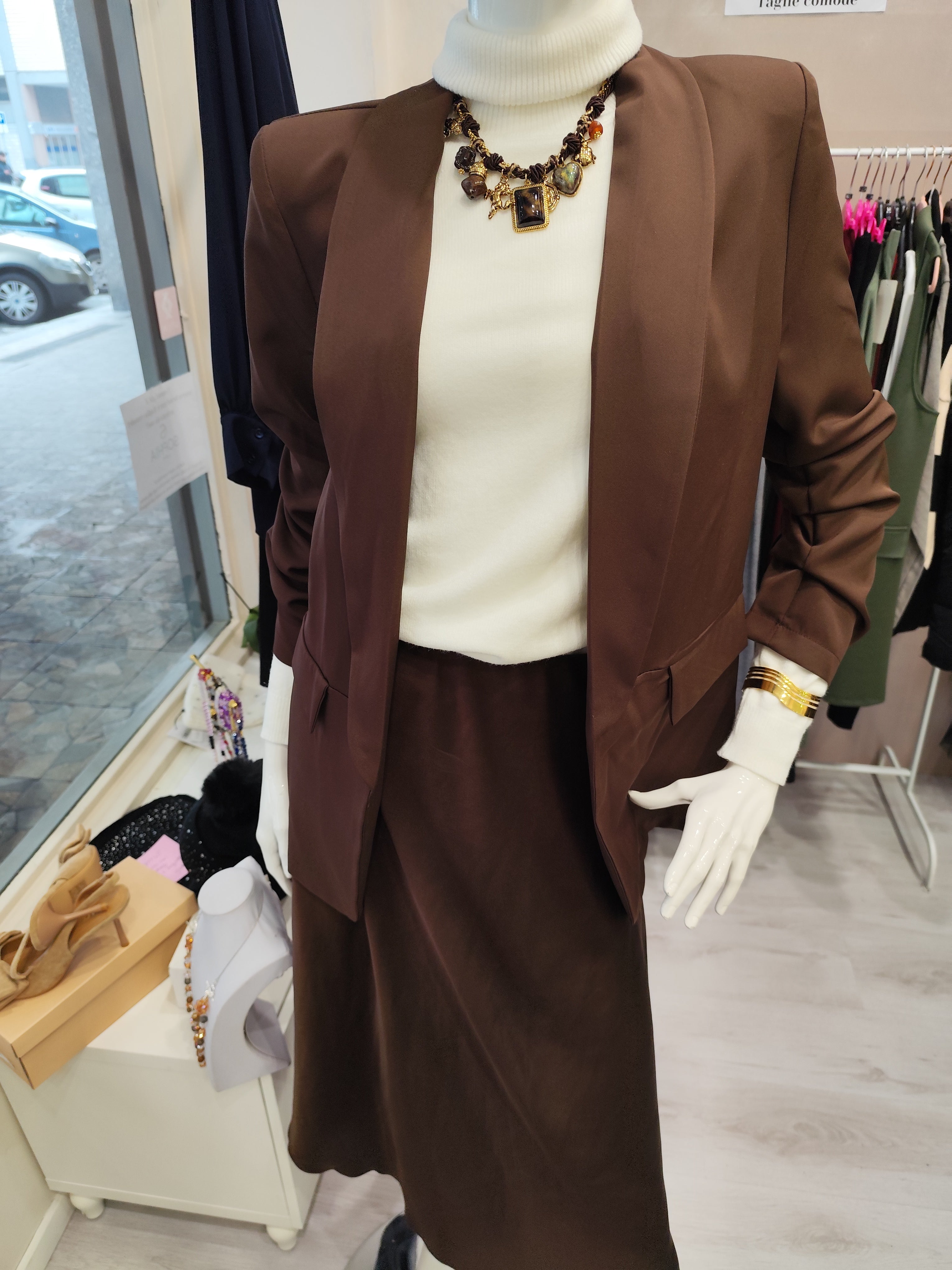 Blazer maniche arricciate