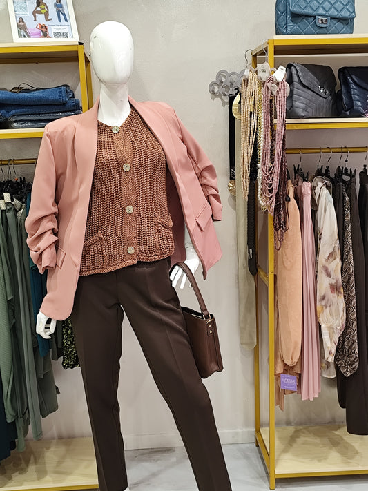 Blazer maniche arricciate