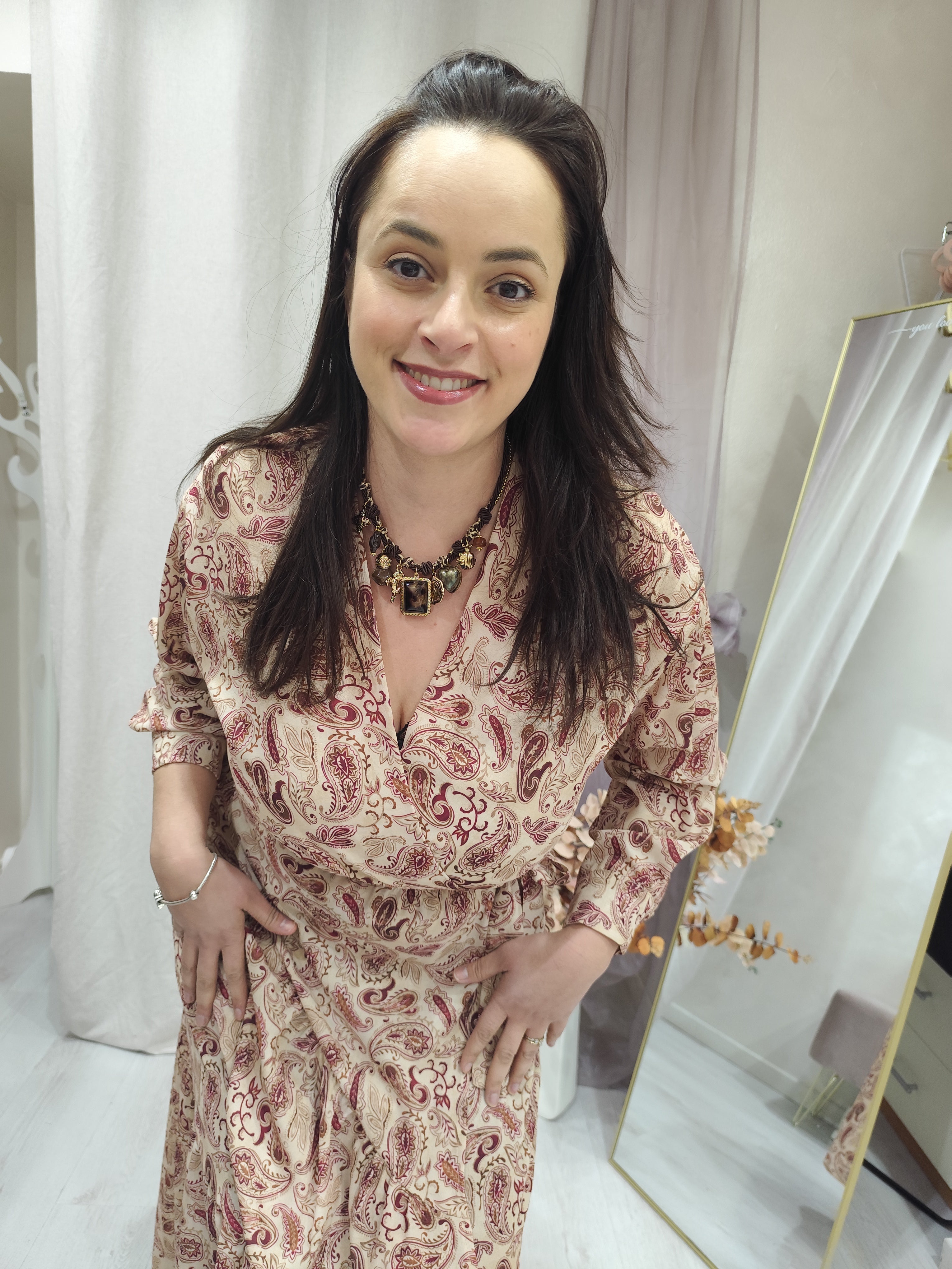 Abito lungo con fiocco