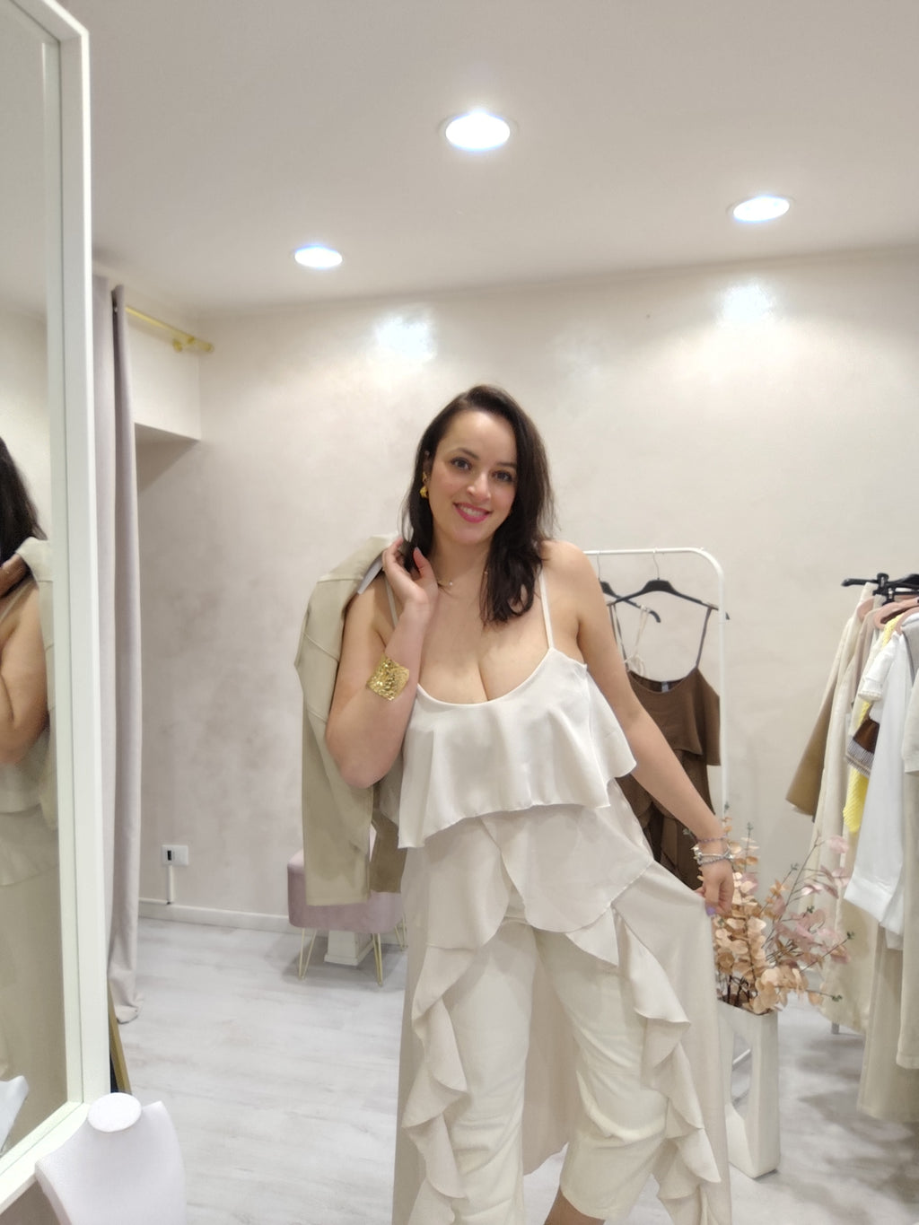 Maglia Boho lunga Beige