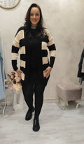 Cardigan lungo a righe