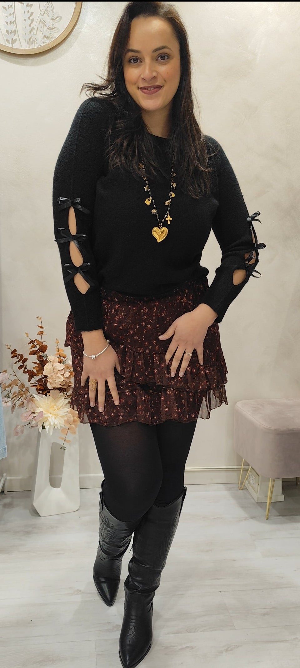 Maglia fiocco maniche