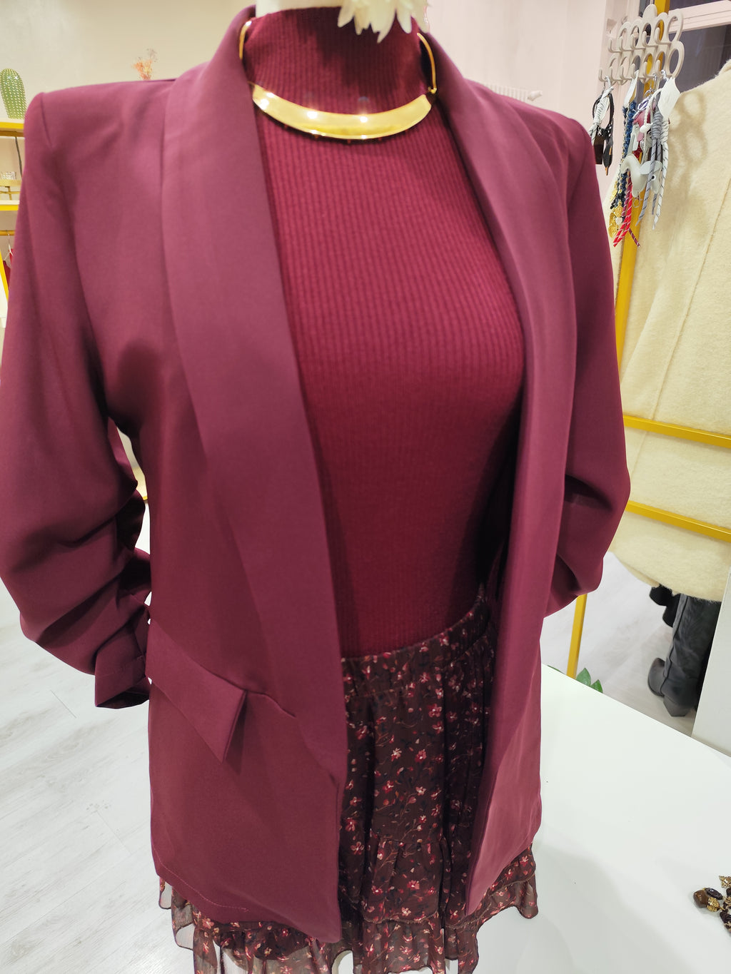 Blazer maniche arricciate