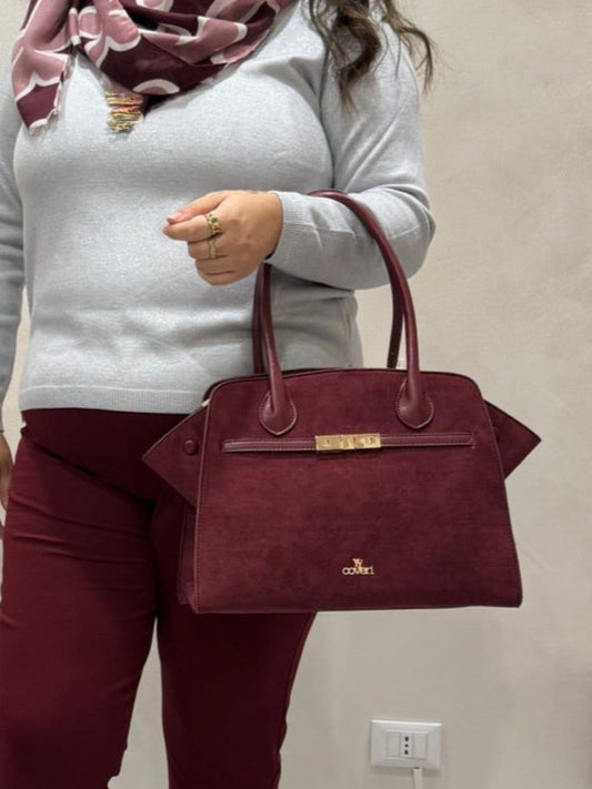Borsa Scamosciata Grande Bordeaux