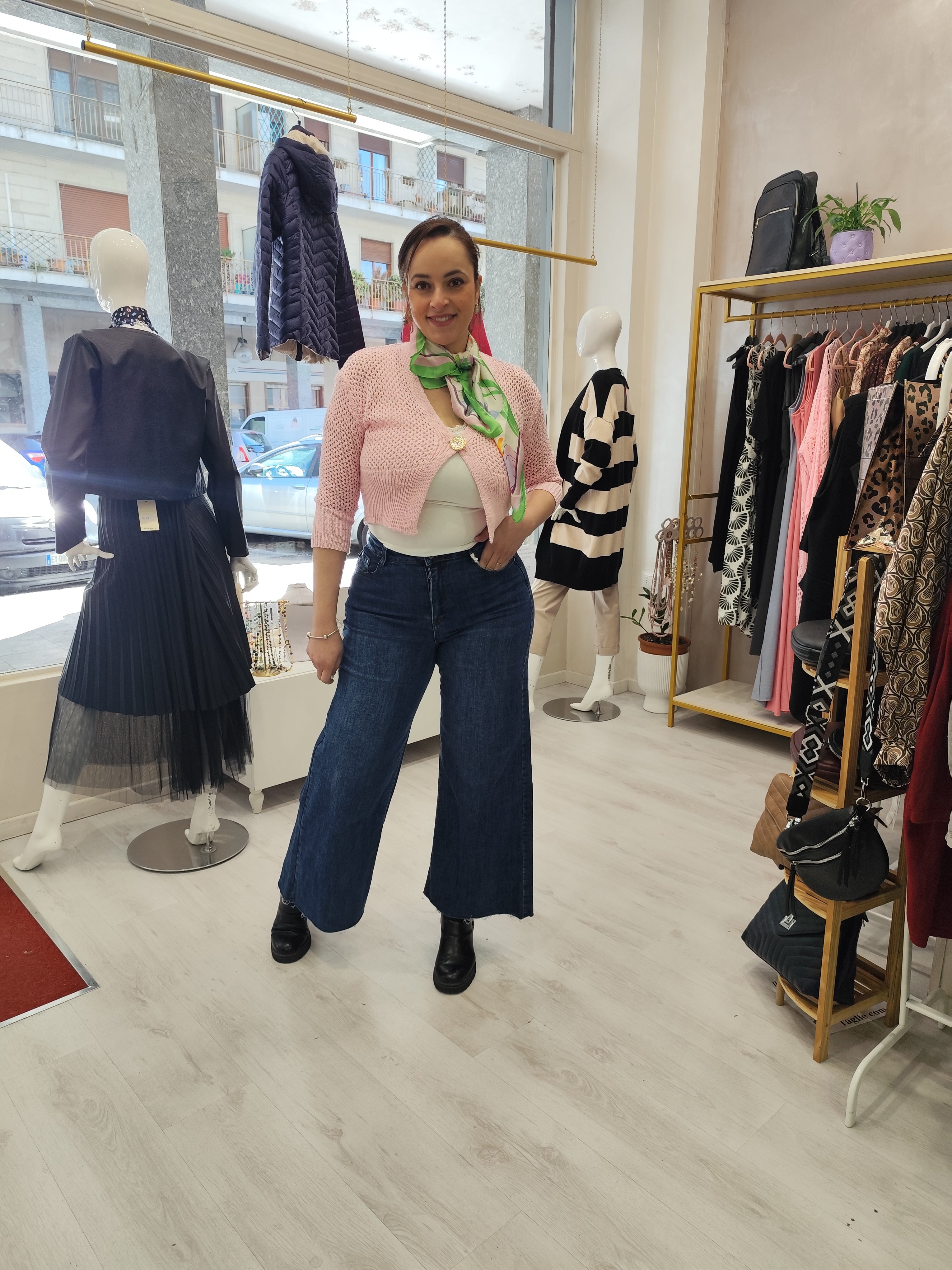 Jeans palazzo scuro