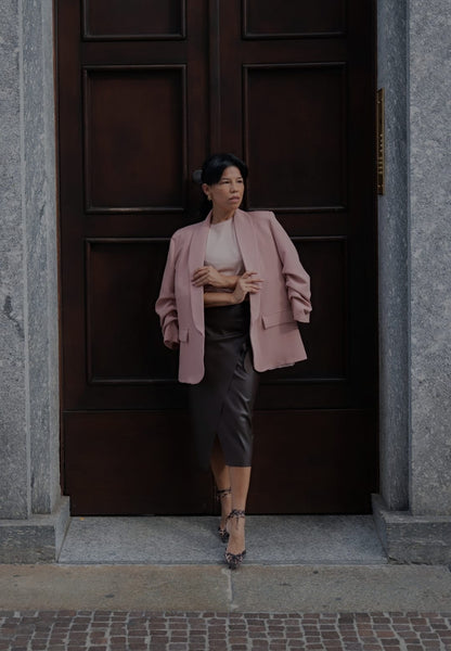 Blazer maniche arricciate