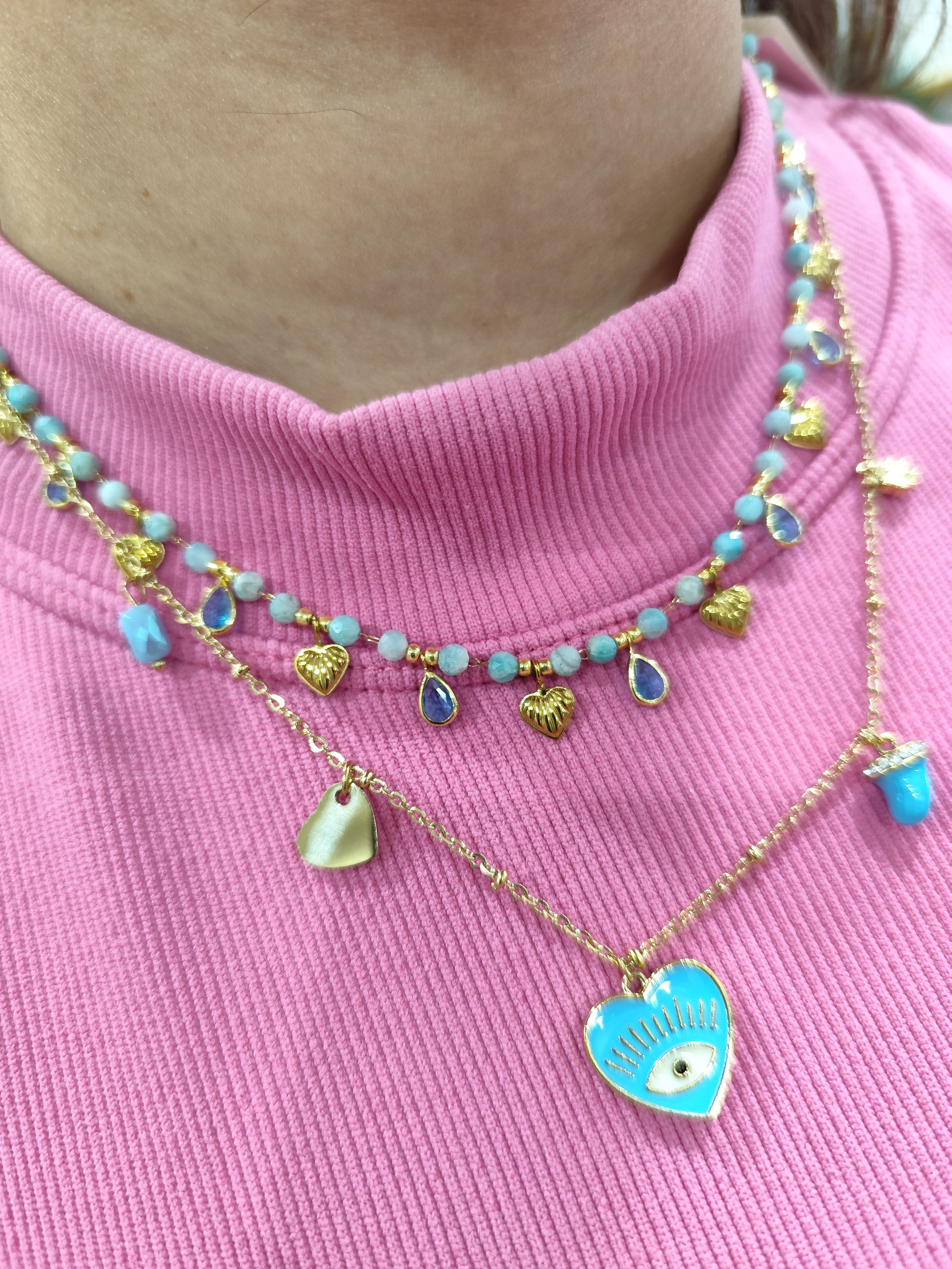 Collana occhio/cuore